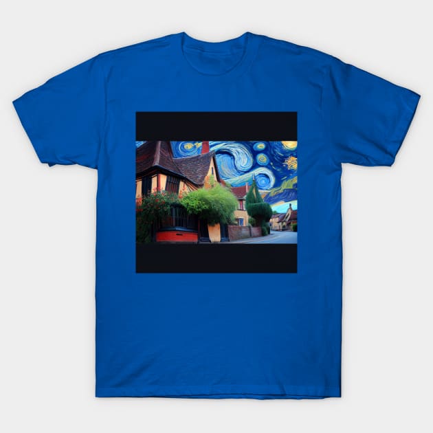 Starry Night Over Godric's Hollow T-Shirt by Grassroots Green